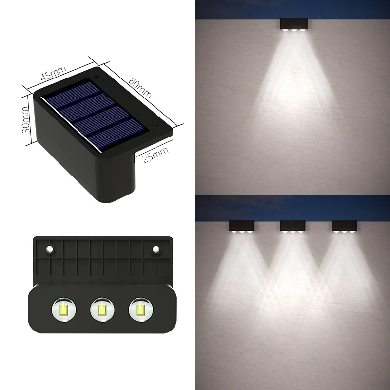 10/8/6/4LED Solar Wall Lamp Outdoor Waterproof Up and Down Luminous Lighting for Garden Fence Decoration Sunlight Light