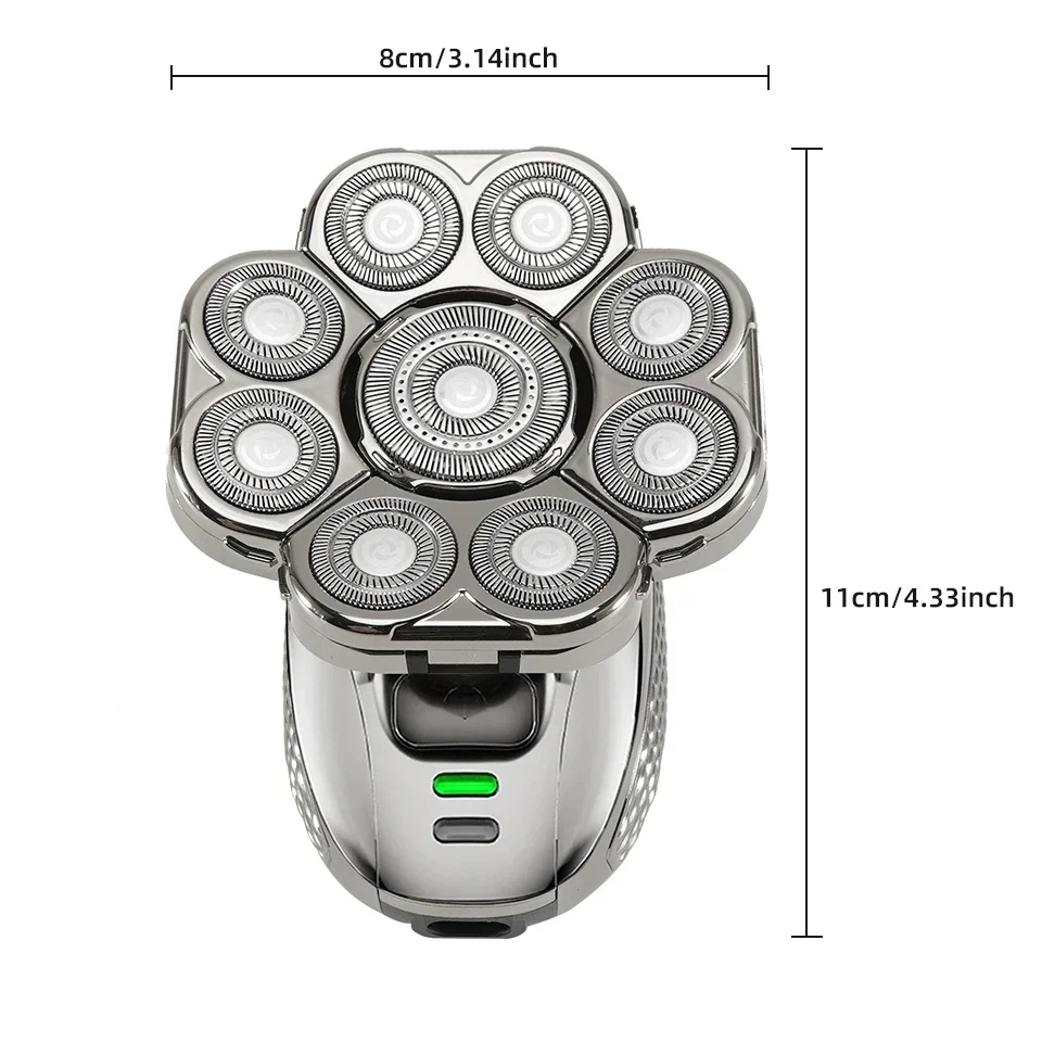 6 in 1 Professional men Waterproof electric shaver with 9 Cutter Floating Head, USB Rechargeable Multifunction Grooming Kit