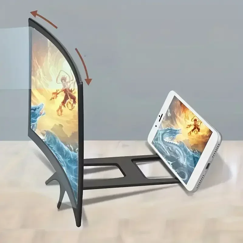 Curved Mobile Screen Amplifier 3D HD Movie TV Screen Amplifier Smartphone Screen Amplifier 12inch for Home Office
