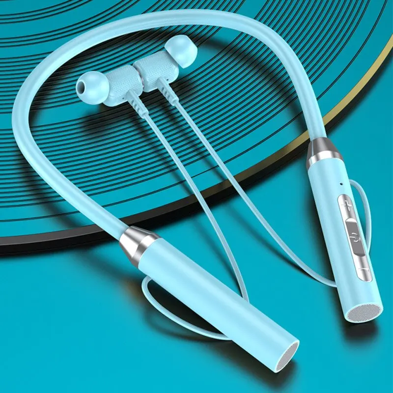 Wireless Headphones Bluetooth 5.0 Neckband Earphones Silicone Hifi 9D Stereo Sports Headset Halter Waterproof Magnetic Earbuds