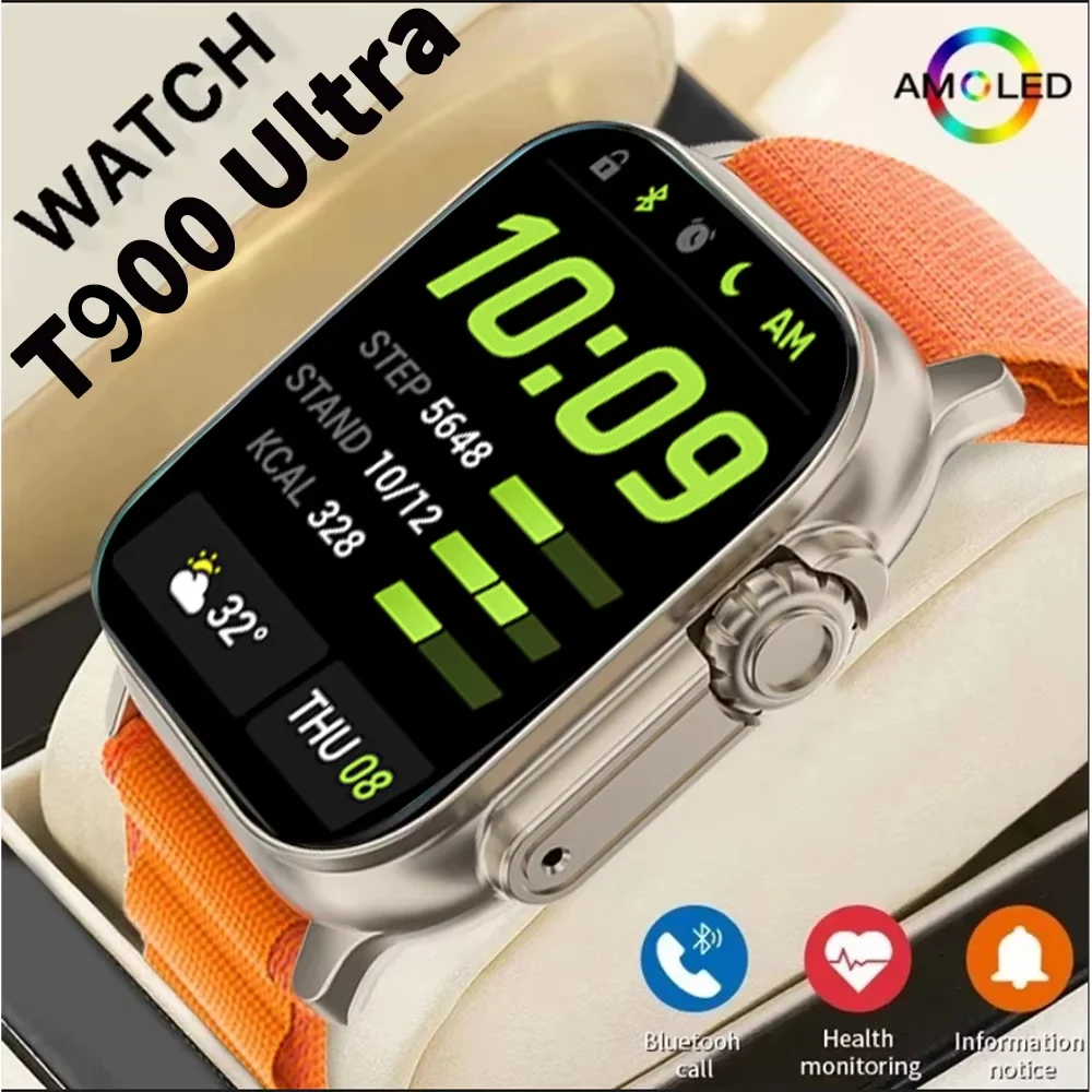 LAXASFIT 2025 Newest Smartwatch Bluetooth Voice Call Heart Rate Monitor Sports Bracelet for Android IOS Smartwatch Gift