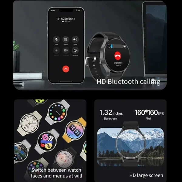 KESHUYOU 2025 New Watch 6 Smart Watch Women's Bluetooth Call Health Monitoring Alarm Clock Men's Fashion Sports Watch