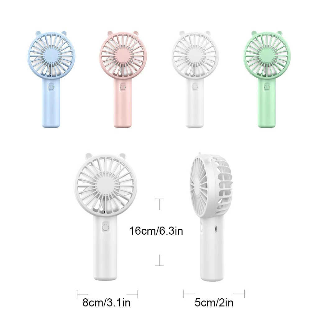 Handheld Fan Portable USB Rechargeable Fans Desk with Base Small Makeup Eyelash Cooler Women Girls Outdoor Office White