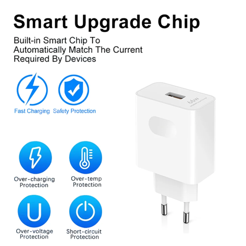 66W Super Fast USB Charger For Huawei Mate 40 50 P50 P60 Nova 10 Honor 90 100 X8b Magic 5 Lite 6 Pro Type C Charging 6A Cable 2m