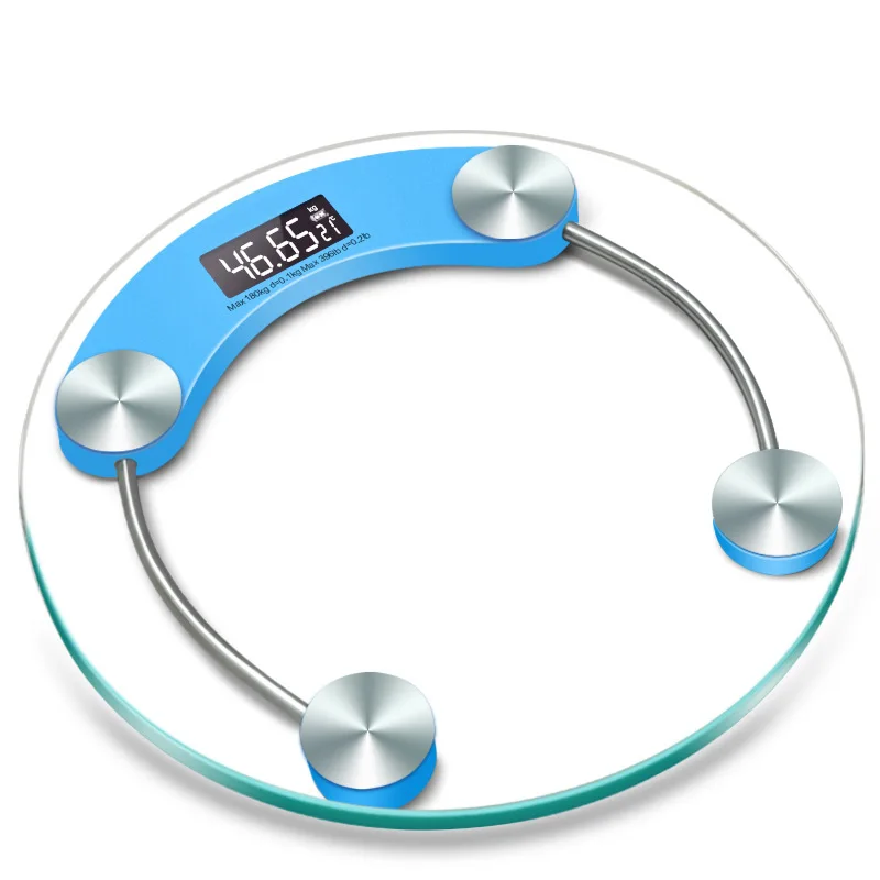LCD Display High-Definition Digital Scale Round Shape Bathroom Body Weight Scale 0.2-180KG Precision Floor Electronic Scales