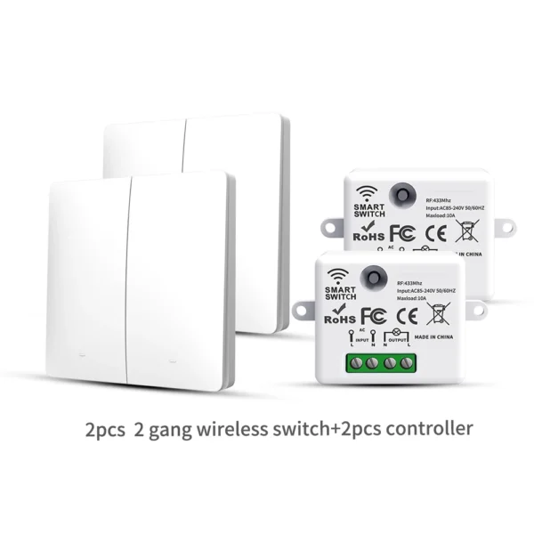 LVGEMSS Smart Wireless Switch RF433 Self-Powered Push Button Wall Panels Remote Controller Light Switch Waterproof Wall Switch