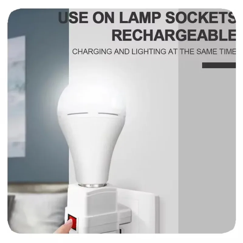 7/9/12/15W LED White/Warm Emergency Light Bulb E27 AC Rechargeable Battery Light Household Stair Passage Light Accessories