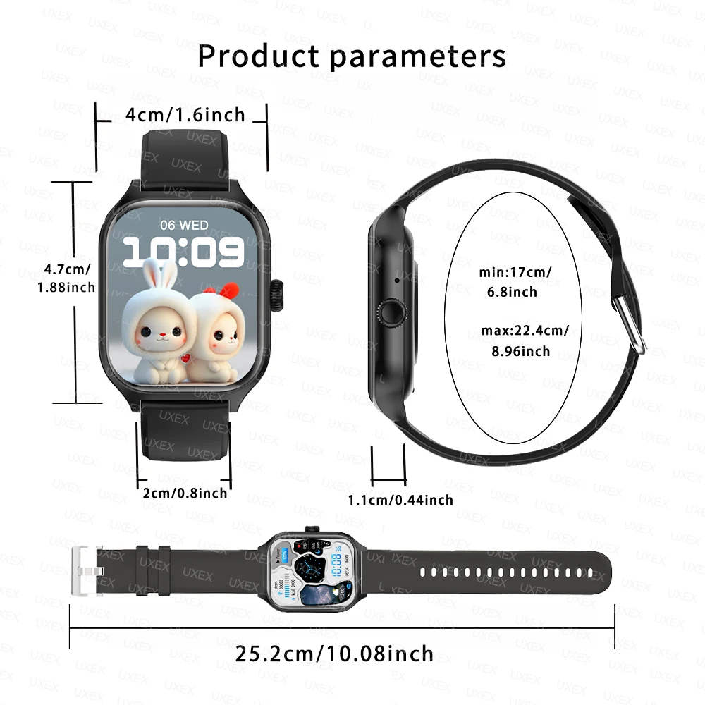 Smart Watch Plus Men Women 1.77 Full Touch Screen Sports Fitness Watch Bluetooth Call Android Phone Digital Multidial Smartwatch
