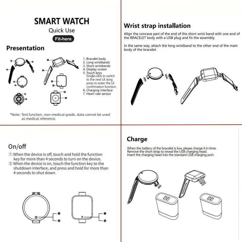 Smart Watch Sport Fitness Bracelet Control Music Message Display Pedometer Bluetooth Connect Smartwatch 116 Alarm Clock Weather