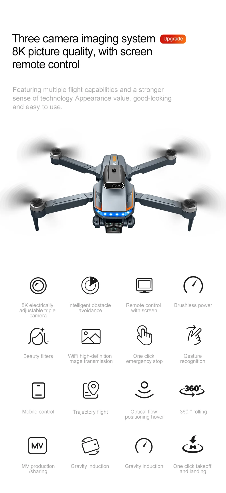 P18 New RC Drone Dual 8K camera drone obstacle avoidance quadcopter electronically controlled professional Drone Kid Gift Toys