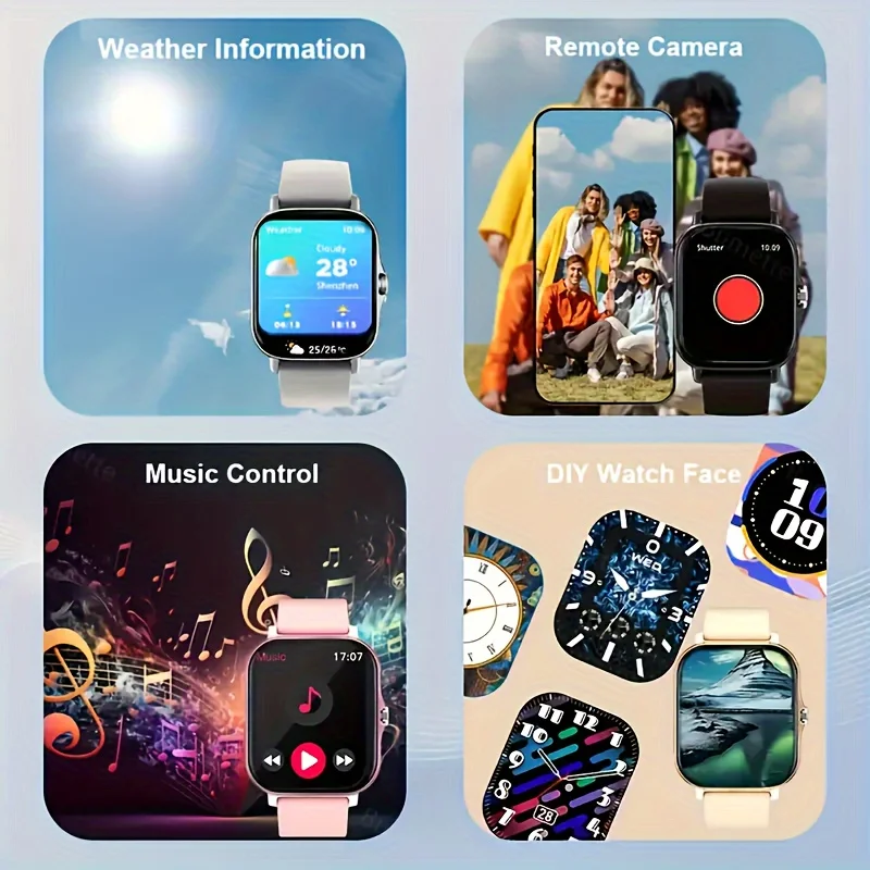 KESHUYOU 2025 Smart Watch Answer Make Call Message Preview Sport Mode DIY Dial Sleep Monitor Smart Watch for Men Women Gifts