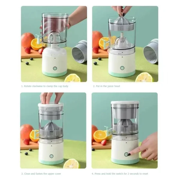 Electric Juicer Juice Cup Citrus Orange Lemon Squeezer USB Charging Kitchen Fruit Juicer Blender Fresh Separator Press Machine