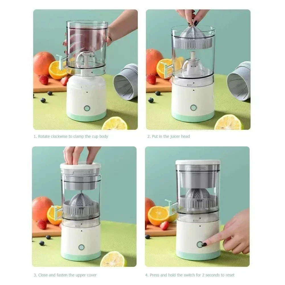 Electric Juicer Juice Cup Citrus Orange Lemon Squeezer USB Charging Kitchen Fruit Juicer Blender Fresh Separator Press Machine