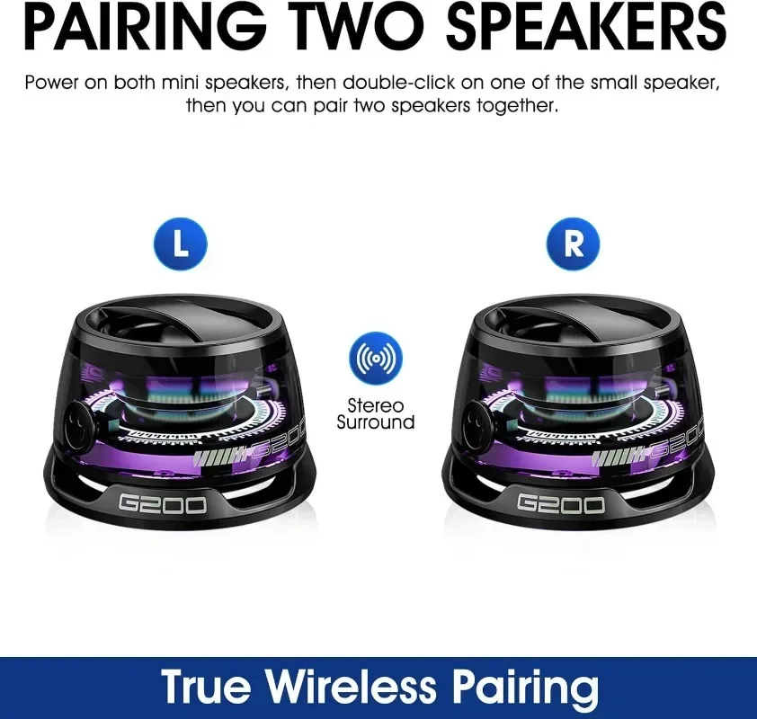 VIKEFON Portable Bluetooth Speaker G200 RGB Lighting Magnetic Speaker BT5.3 Mini Sound Box 7 Hours Playback Phone Holder