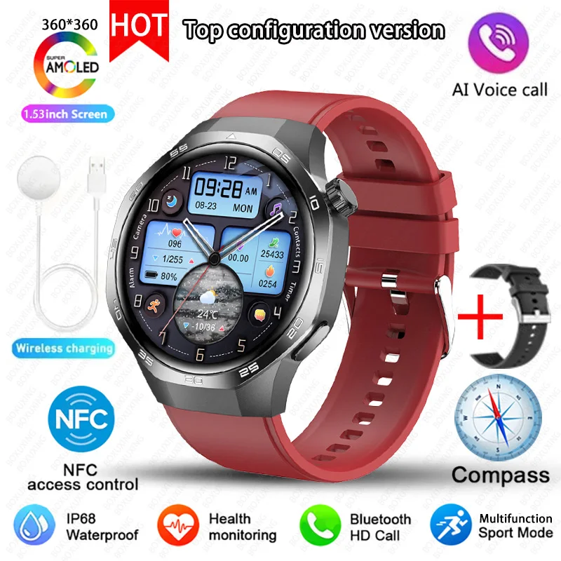 New For Huawei Watch GT5 Pro Smart Watch HD AMOLED Screen NFC GPS Tracker Bluetooth Call Health Waterproof Smartwatch Men Women