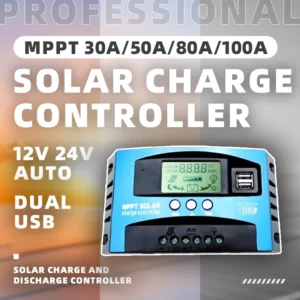 S9fcd8480ba0544c19ed721a2a78c5781s.webp MPPT Solar Charge Controller 30A 50A 80A 100A LCD Display 12V 24V AUTO Dual USB Smart Controller for Solar Power System