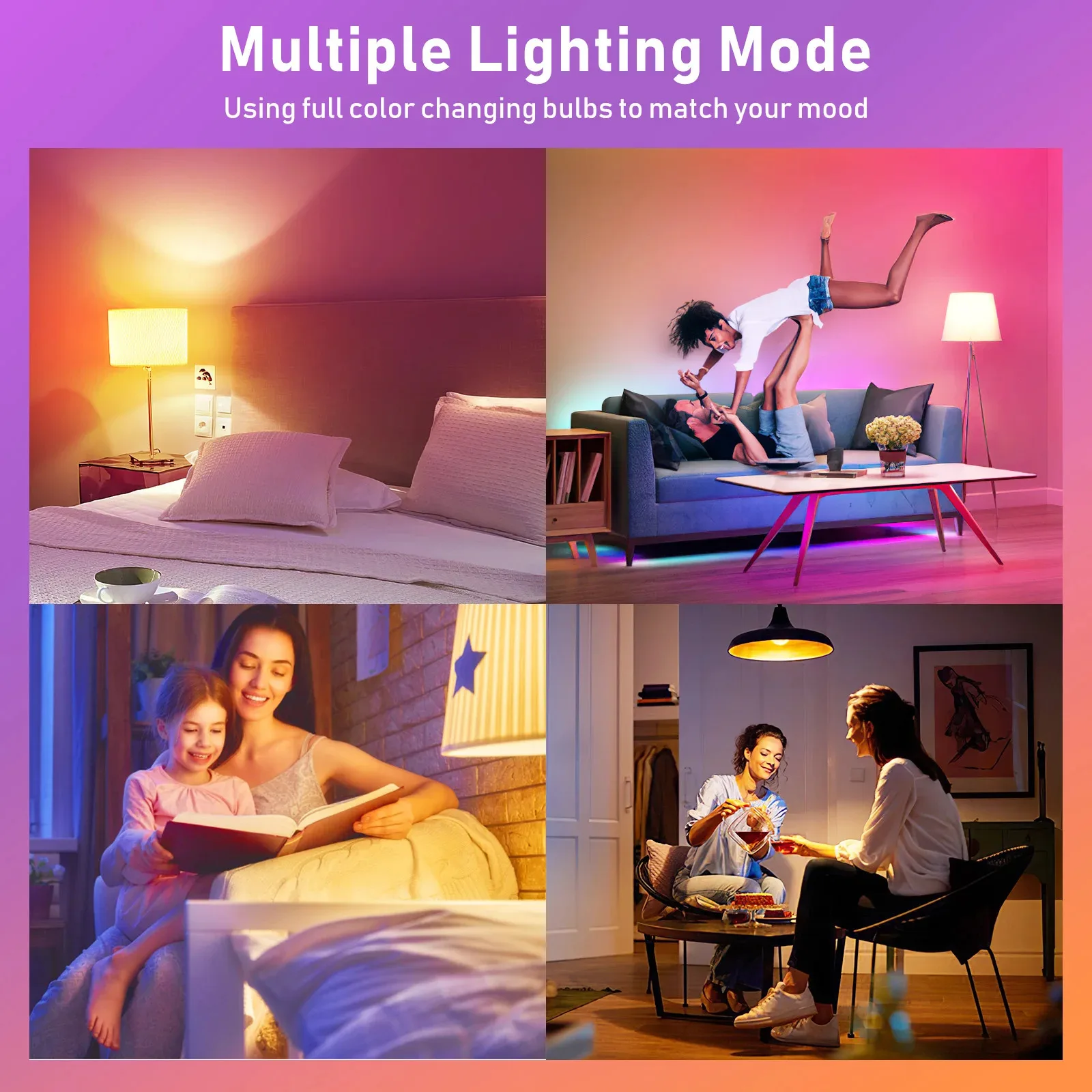 2PCS Rechargeable Light Bulbs Remote Control Battery Operated Light Bulb with Timer, Dimmable, 3 Color Temperatures