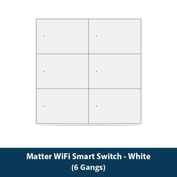 Zemismart Matter WiFi 1 2 3 4 6 Gangs Smart Wall Light Switch Neutral Required with Big Button SmartThings App Homekit Control