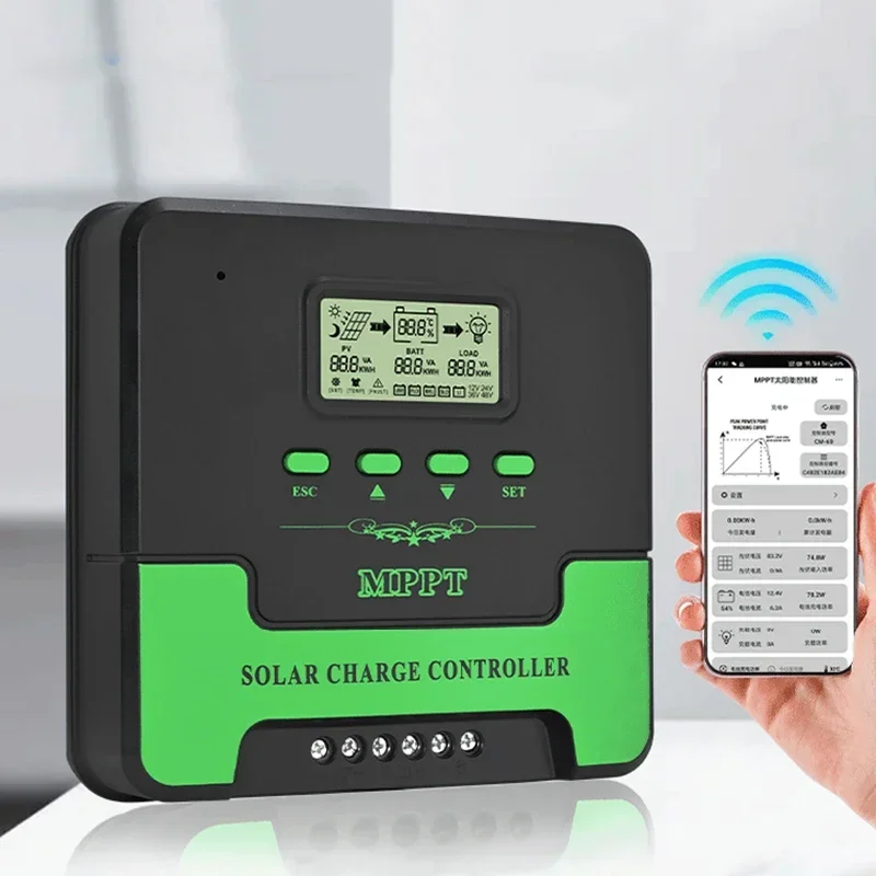 MPPT Solar Charge Controller 12V 24V Auto WiFi Solar Panel Regulator 60A 50A 40A 30A 20A 10A Dual USB LCD Display Controller