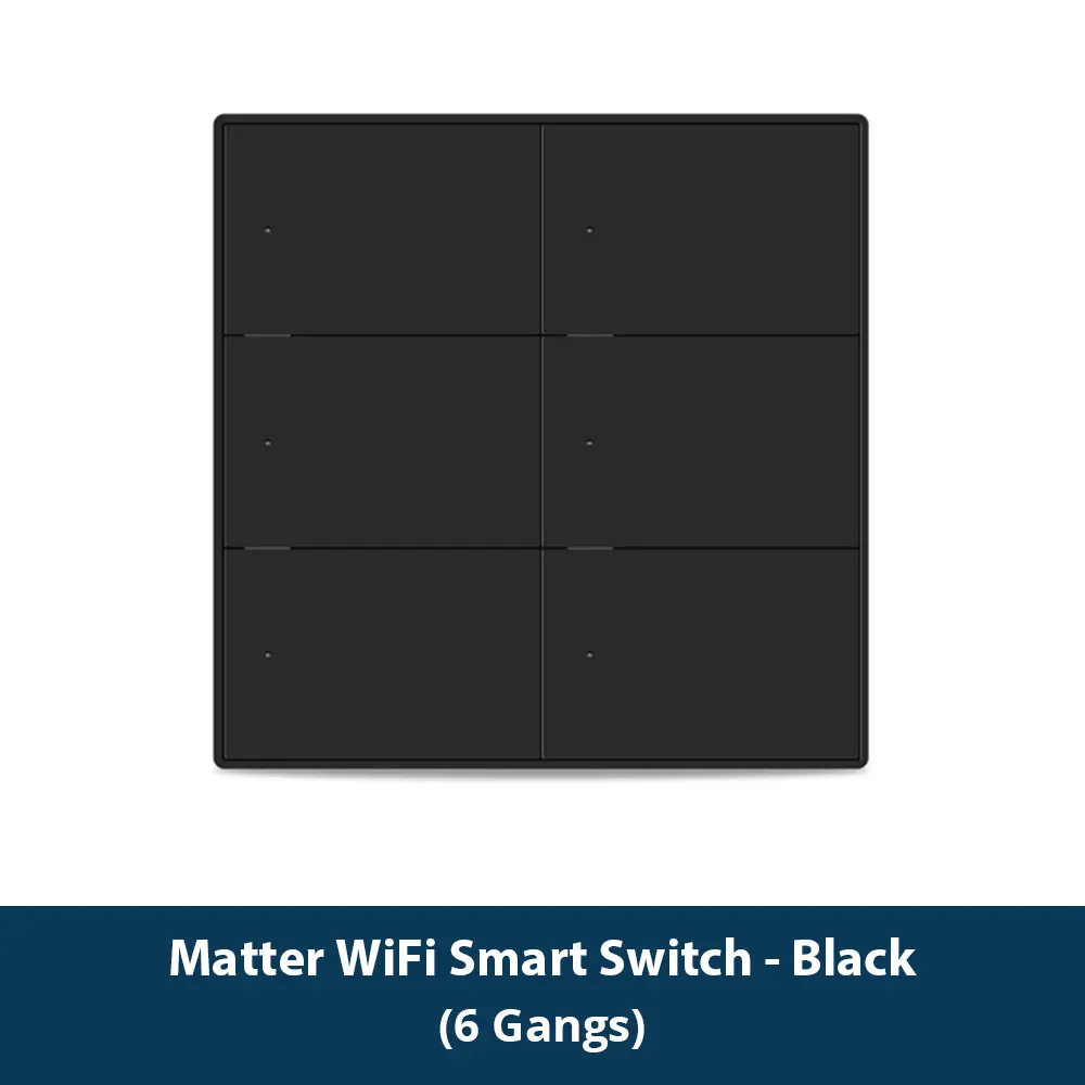 Zemismart Matter WiFi 1 2 3 4 6 Gangs Smart Wall Light Switch Neutral Required with Big Button SmartThings App Homekit Control