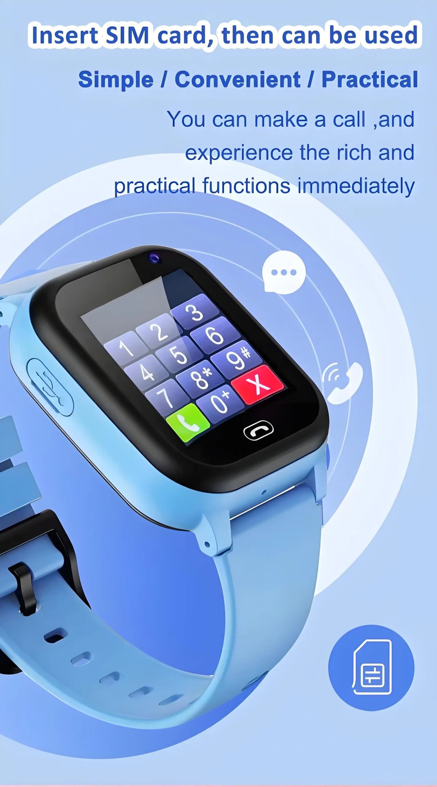 ﻿ Kids Smart Watch Phone 4G Sim Card 2G Internet SOS LBS Location Call Child SmartWatch Camera Waterproof Clock For Boys Girls