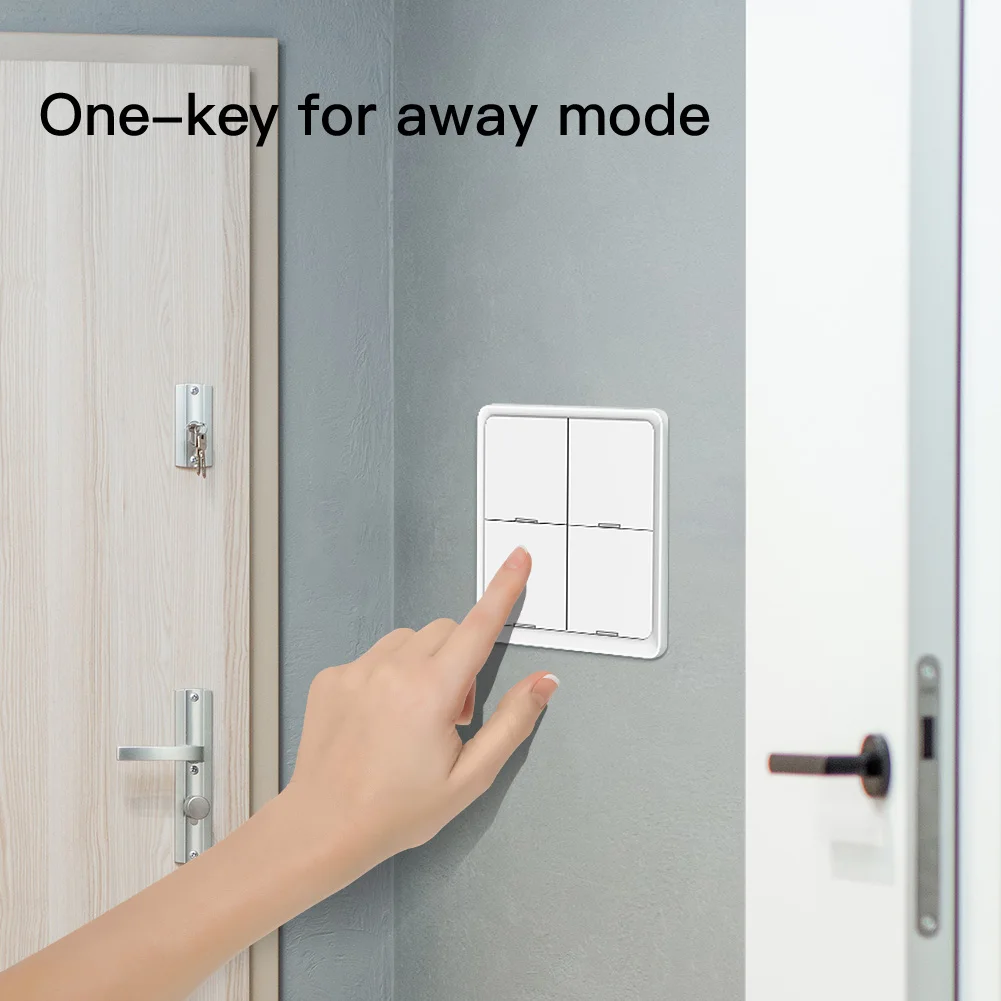 MOES 4 Gang Tuya ZigBee Wireless 12 Scene Switch Push Button Controller Battery Powered Automation Scenario for Tuya Devices