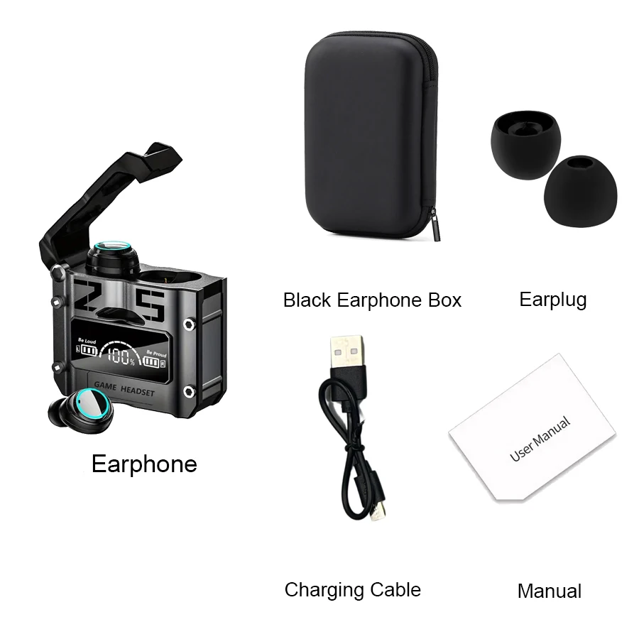 Original M25 TWS Wireless Headphones Earphones Bluetooth Touch Control Noise Reduction Stereo Earbuds Headsets for Smartphone