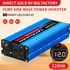 Sa74ed44a039e4b9797ada36ae9cdb06eM.webp Pure Sine Wave Inverter 1000W-4000W DC 12V/24V to AC 220V 50hz Power Inverter Charger Adapter Universal Socket