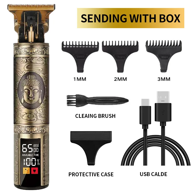 Powerful Professiona Electric Wireless Man Hairdresser Men Barber Shop Groin Beard Repairer Mustache Facial Hair Trimmer Clipper