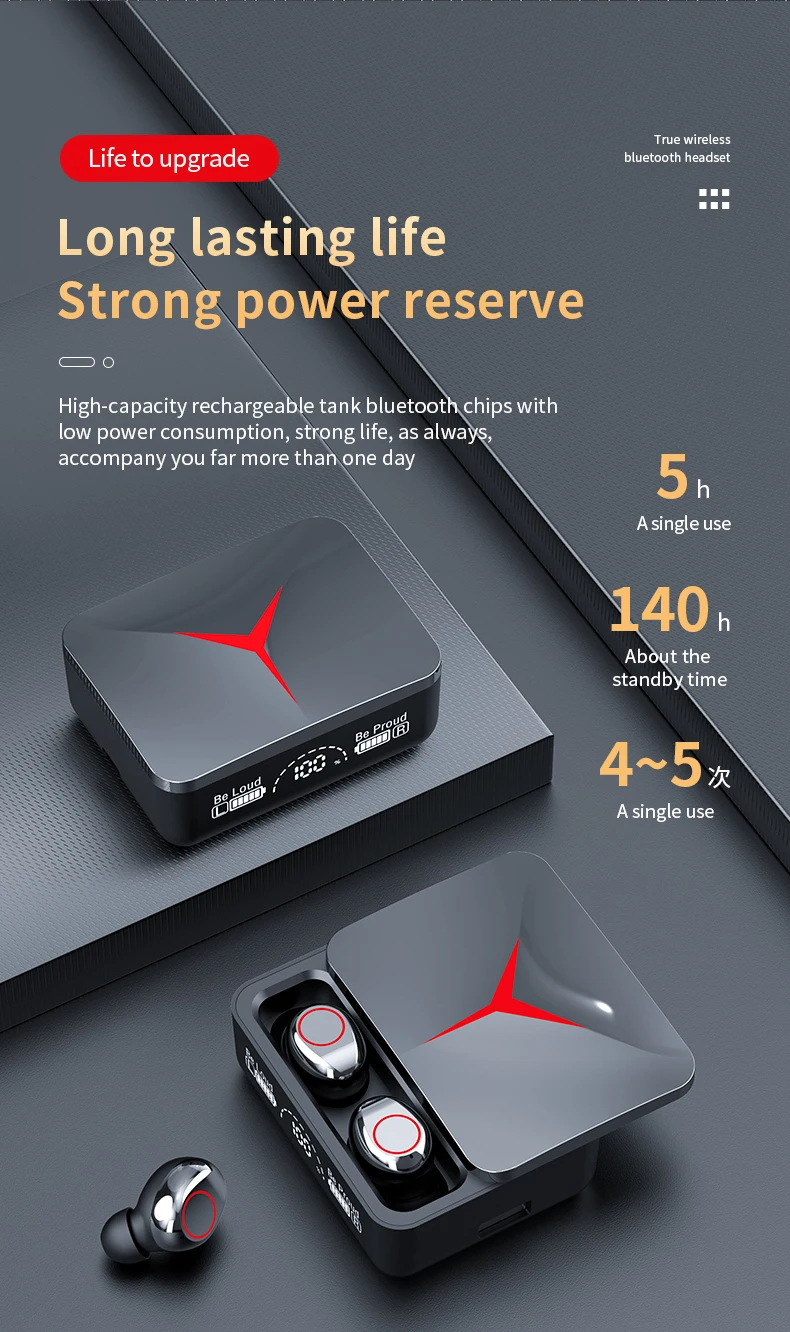 M90 Bluetooth Earphones Wireless Bluetooth In Ear High Power Noise Reduction Ultra Long Endurance Sports Esports Earphones