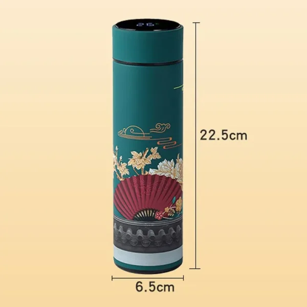 Vacuum Flasks LED Display Miniature Water Bottle Chinese Style Thermos cup Intelligent Temperature Display Premium Travel  Mug