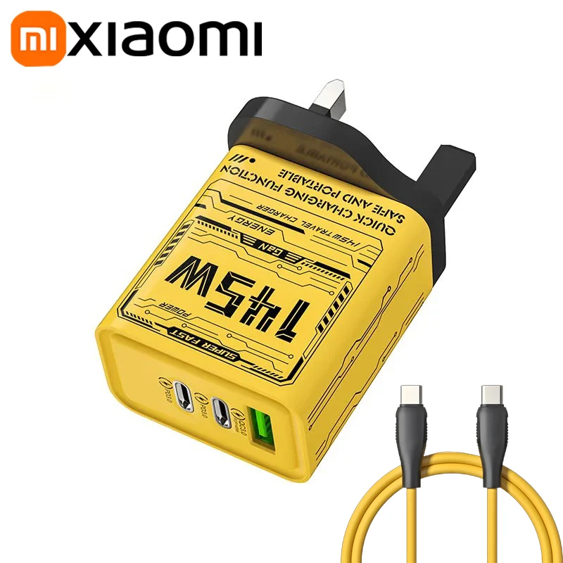 Xiaomi 145W Ultra Fast Charging 3-Ports PD USB Mobile Phones Charger EU/US/UK Plug Wall Adapter For iPhone Samsung Huawei NEW