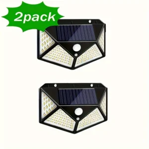 Sa97f6983fe054ab7b3053554dcc9df20y.webp 2PCS, Solar Light, 100 LED Motion Sensor Solar Light, 3 Lighting Modes, Suitable for Walls, Courtyards, Gardens, and Passages