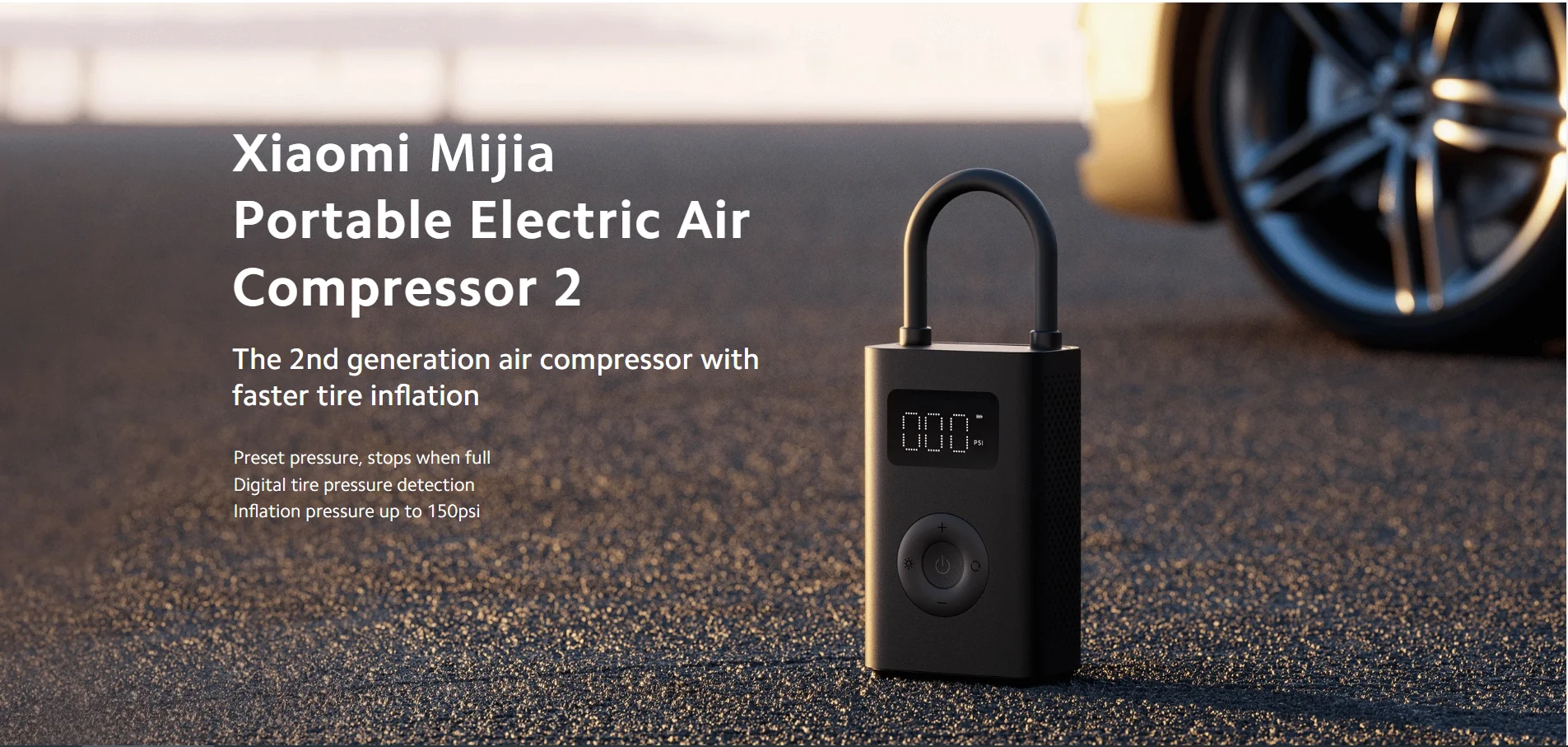 Xiaomi Mijia Air Pump 2 25%Speed Boost Mini Portable Electric Air Compressor Treasure 150PSI Type-C LED Multitool Inflator Xiomi