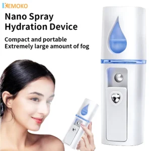 Sab893357175d46aea426da29afabffab9.webp Facial Nano Mist Sprayer Mini Portable Facial Steamer Rechargeable Handy Face Humidifier Face Moisturizing Skin Care Machine