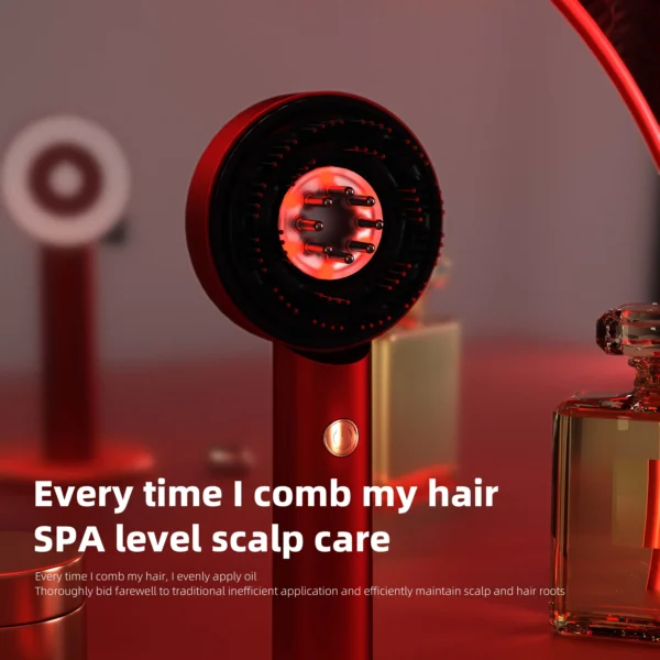 Electric scalp massager hairdressing comb infrared light wave scalp applicator essence liquid nursing intr