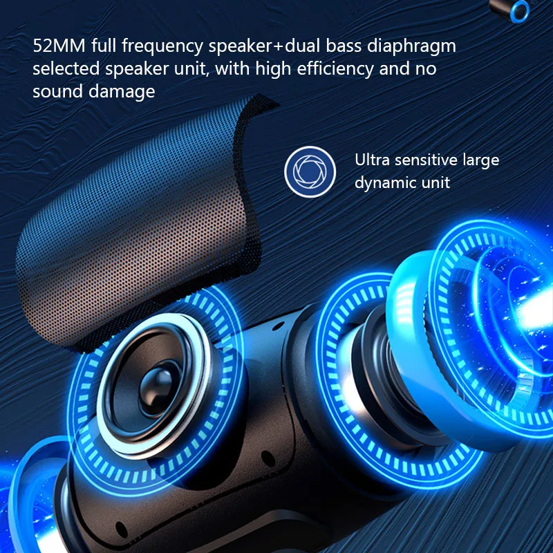 # TSN-1 Portable Speaker Wireless Bluetooth Speakers with 5.3 Stereo FM/SD/USB Disk/Aux Modes Waterproof for Outdoor Hifi Sound