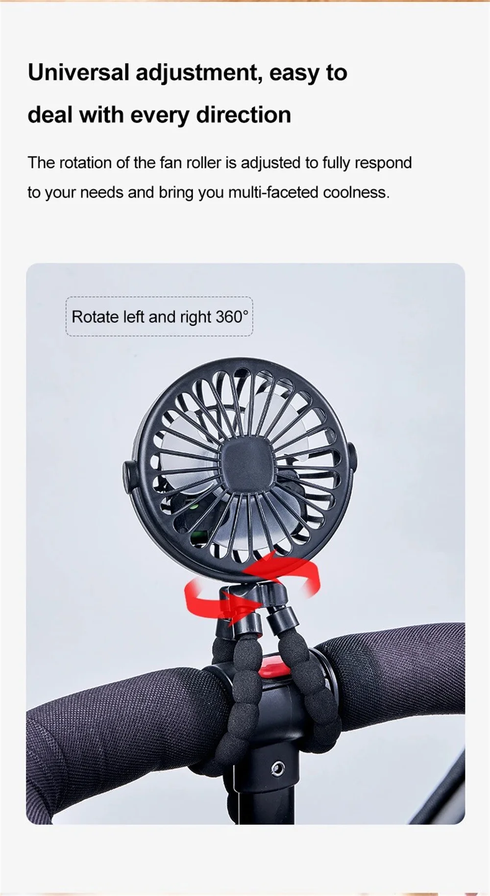Mini Handheld Octopus Folding Fan Multi Functional Five In One Portable Fan Silent Home Dormitory Baby Stroller Multiple Scenes