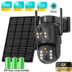 Sad007b690bb546bca5e6f431e7c60fbbw-2.webp 4K HD Solar WiFi Camera Outdoor Built-in Battery Dual Lens 2K Security Camera Solar Panel Wireless Video Surveillance CCTV iCSee