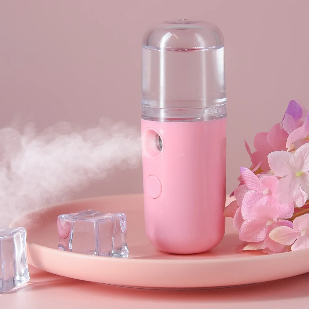 Portable Rechargeable Small Facial Steamer 30ml Mini Humidifier Home Wireless Nano Personal Face Hydrat Sprayer Cool Mist Maker