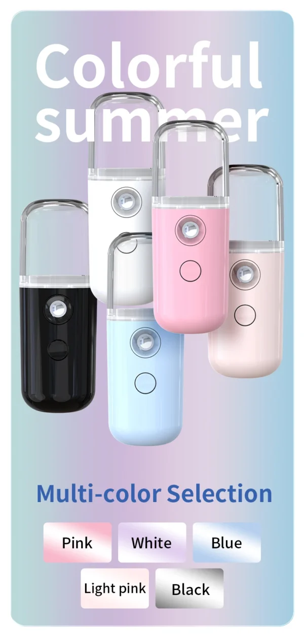 Portable Rechargeable Small Facial Steamer 30ml Mini Humidifier Home Wireless Nano Personal Face Hydrat Sprayer Cool Mist Maker