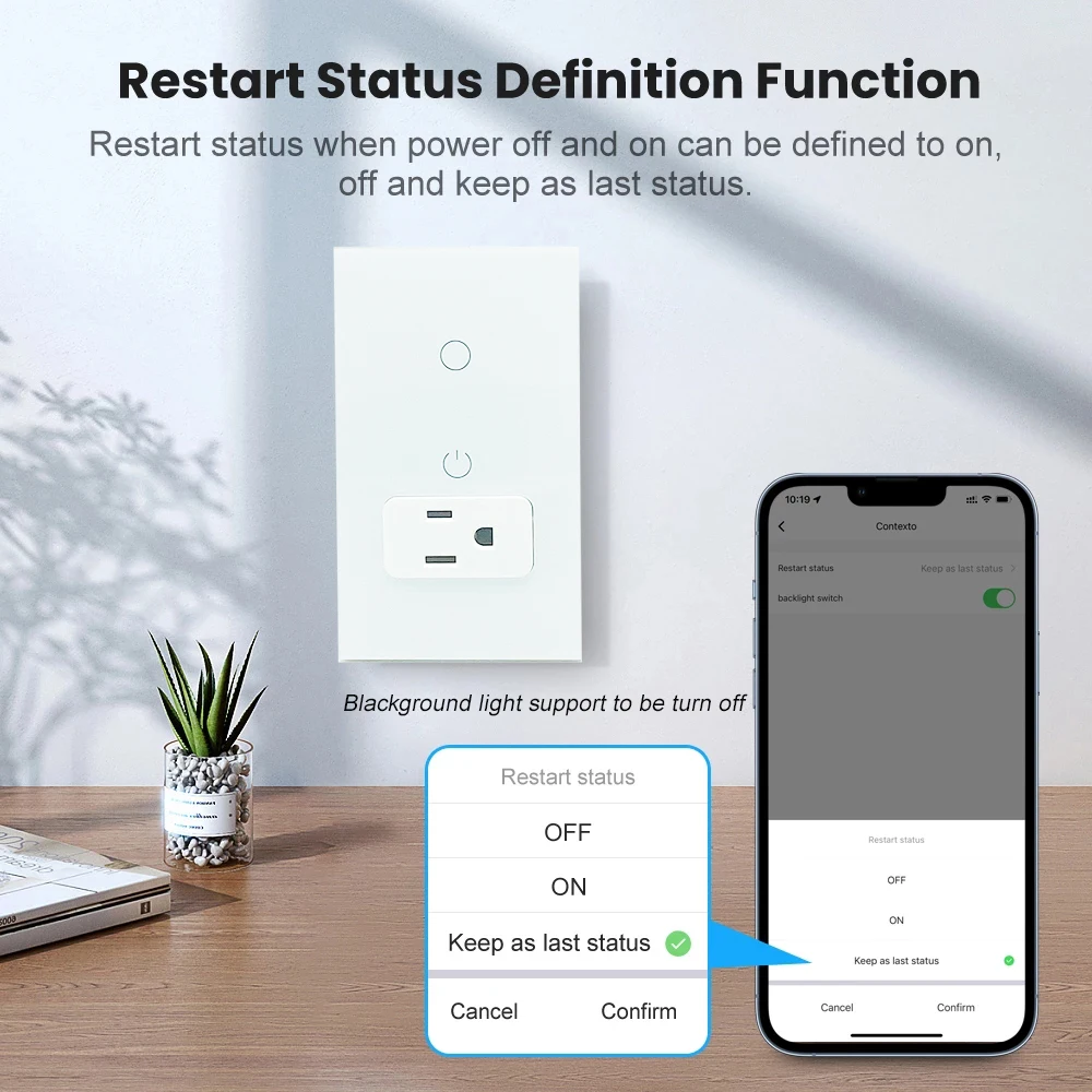 Wifi Smart Tuya Light Switch Stairs Mexico US Wall Socket American Plug Outlet Intelligent Glass Panel Remote Alexa Google Home
