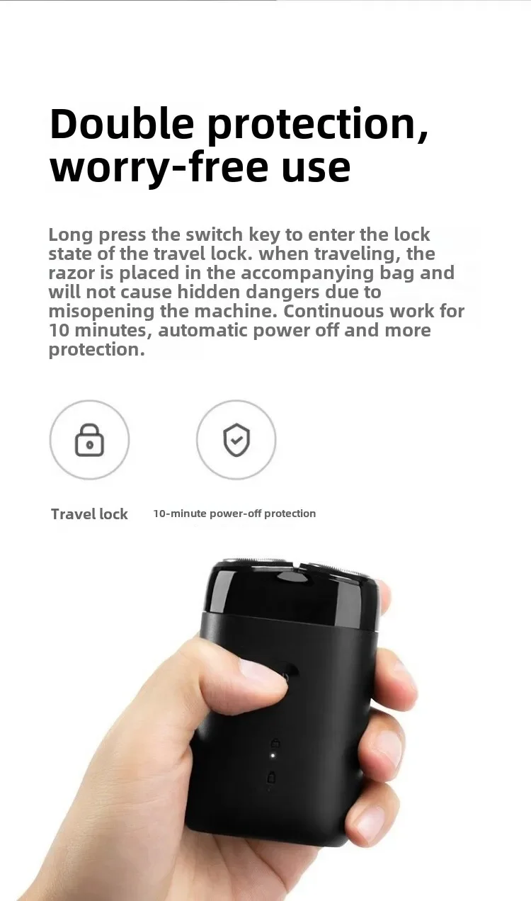 XIAOMI MIJIA S100 Electric Shaver Twin Blade Portable Dry Wet Razor Beard Trimmer Cutter USB Rechargeable For Men Razors Machine