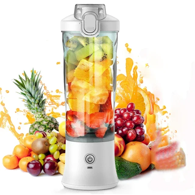 New Portable Blender 600ML Electric Juicer Fruit Mixers 4000mAh USB Rejected Smoothie Mini Blender Personal Juicer colorf