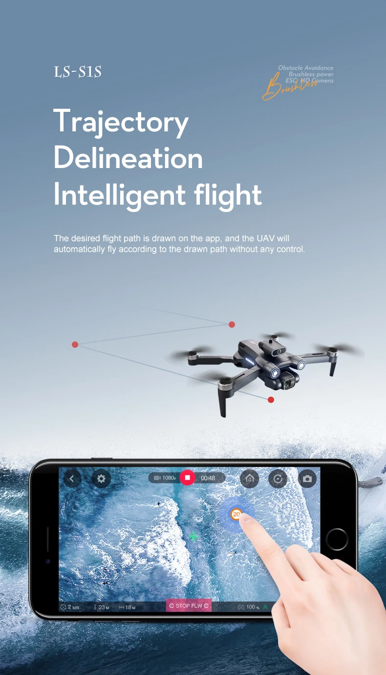 New S1S Mini Drone Caméra 8K Professional Brushless Motor Dron Obstacle Avoidance HD Dual Camera Foldable Quadcopter Toys