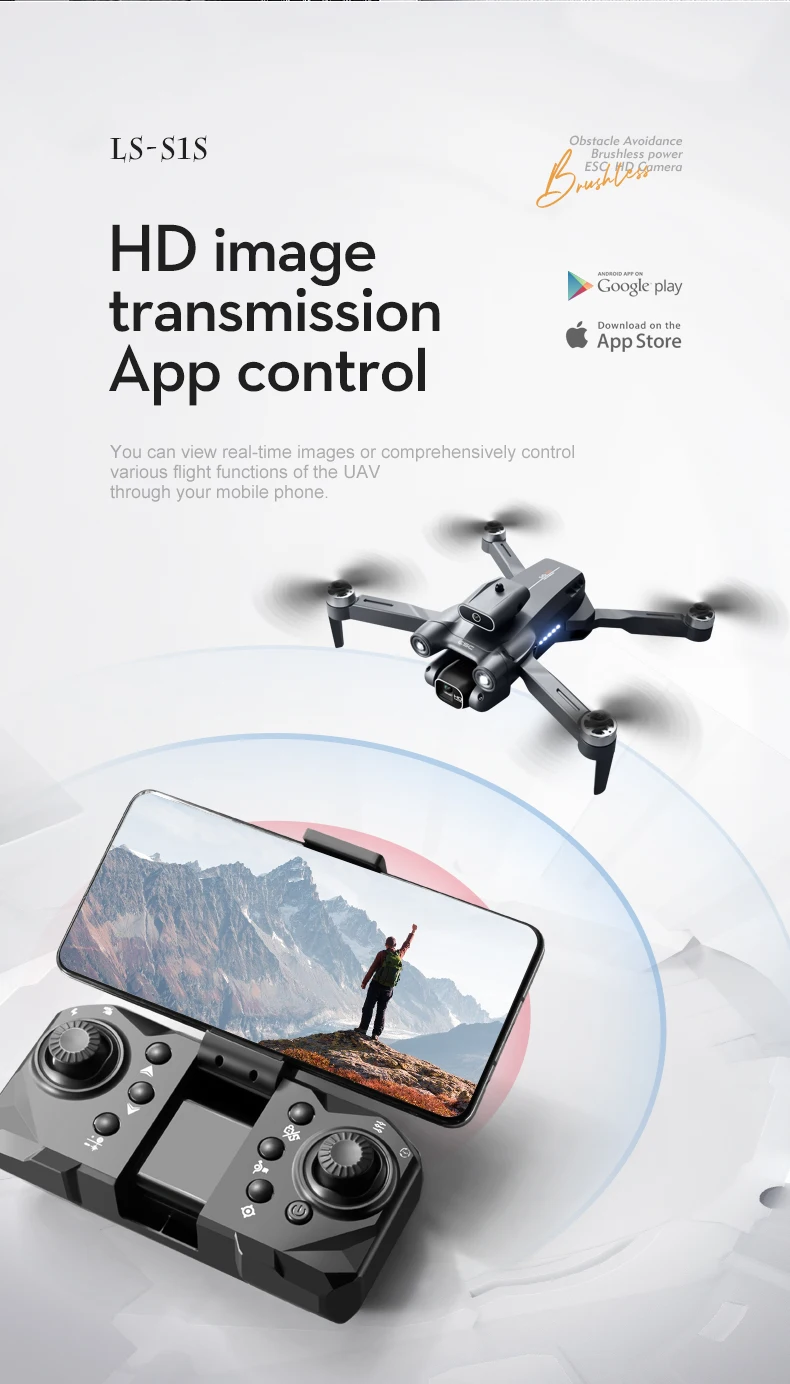 New S1S Mini Drone Caméra 8K Professional Brushless Motor Dron Obstacle Avoidance HD Dual Camera Foldable Quadcopter Toys