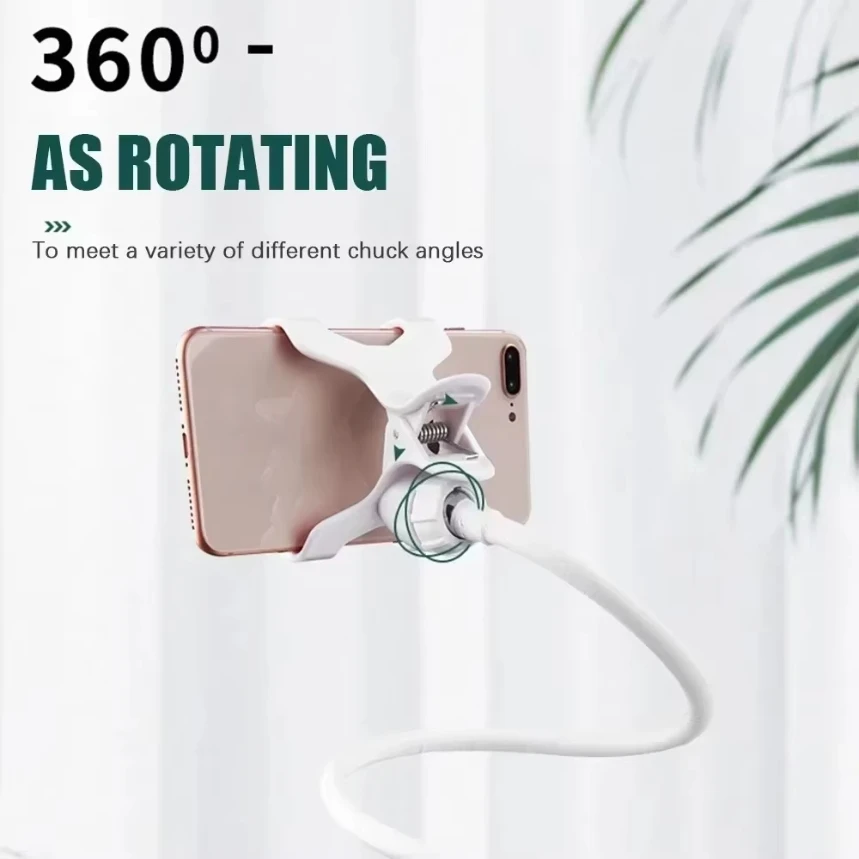 Portable 70cm 360 Clip Mobile Phone Holder Stand Flexible Lazy Bed Desktop Bracket Flat Bracket for iPhone Samsung  Stand Base