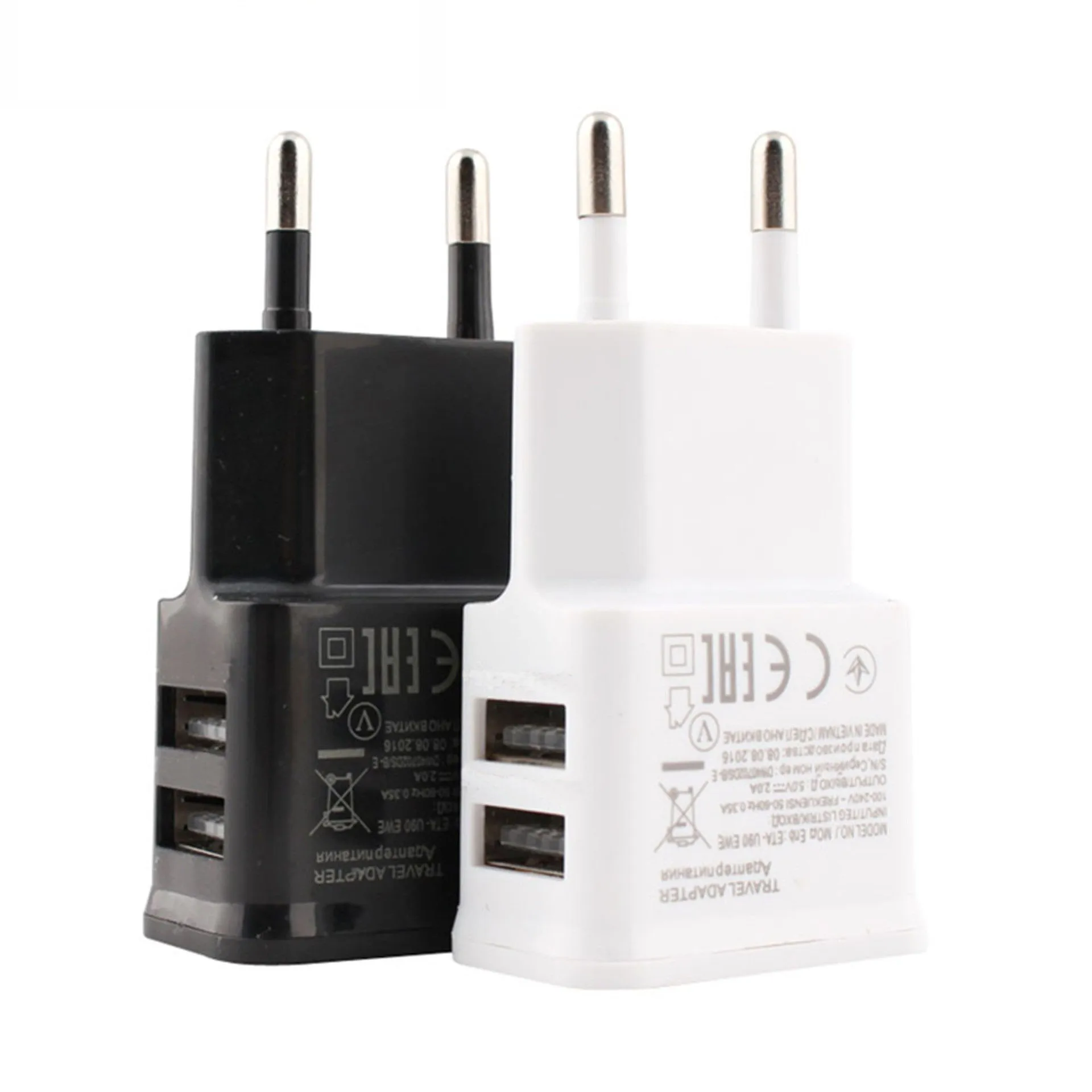 5V Portable Dual USB Power Adapter Mobile Phone Charger Electrical Socket Travel Smart Matching Charger Adapter For Smartphone