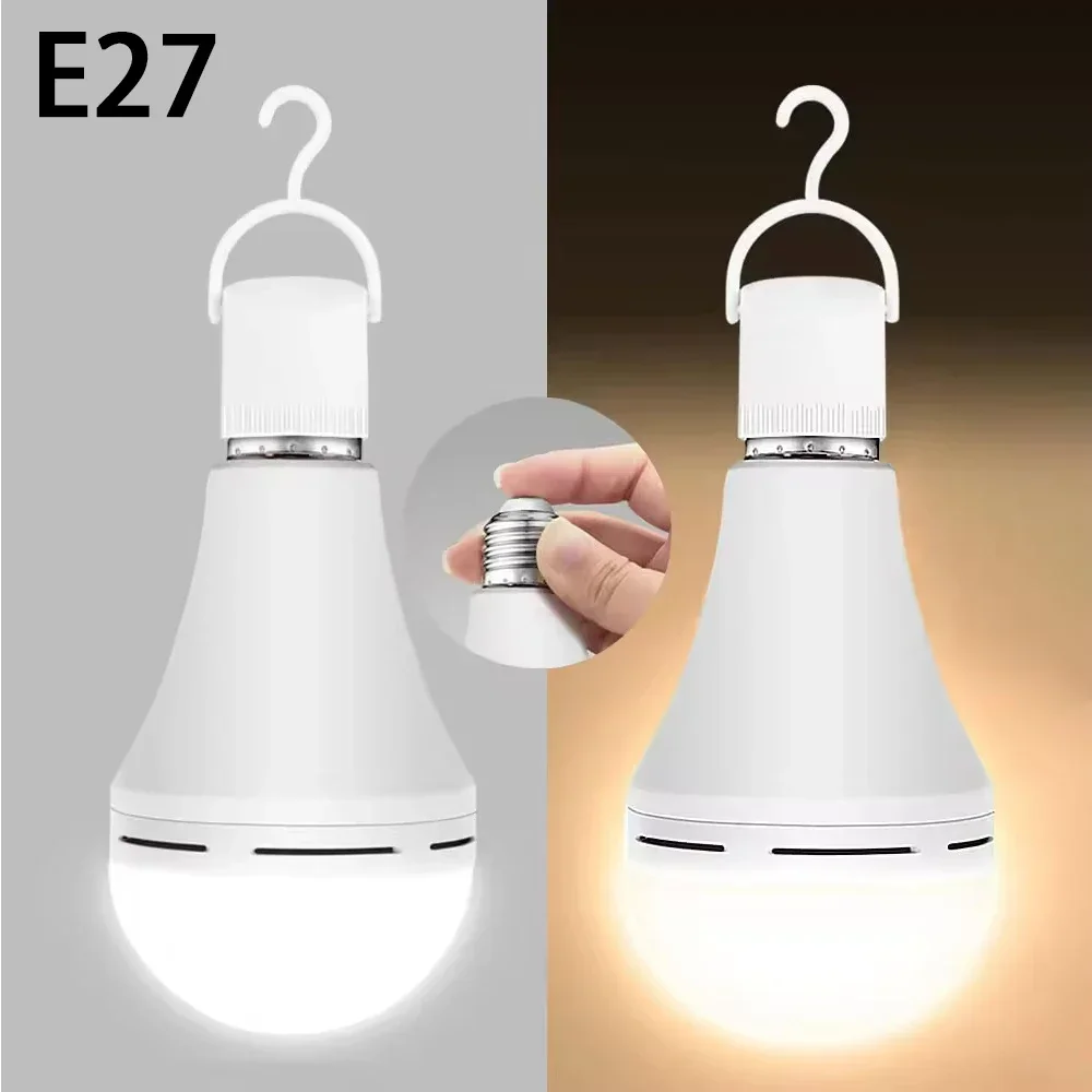 7/9/12/15W LED White/Warm Emergency Light Bulb E27 AC Rechargeable Battery Light Household Stair Passage Light Accessories