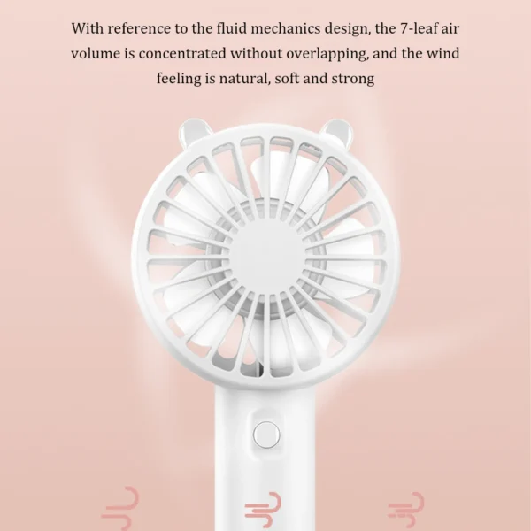 Handheld Fan Portable USB Rechargeable Fans Desk with Base Small Makeup Eyelash Cooler Women Girls Outdoor Office White